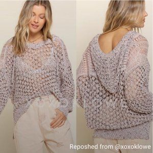 POL Loose Knit All Season Hooded Sweater S